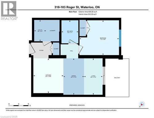 View of room layout - 103 Roger Street Unit# 310, Waterloo, ON - Other
