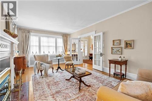247 Macnab Street S, Hamilton, ON - Indoor Photo Showing Living Room With Fireplace
