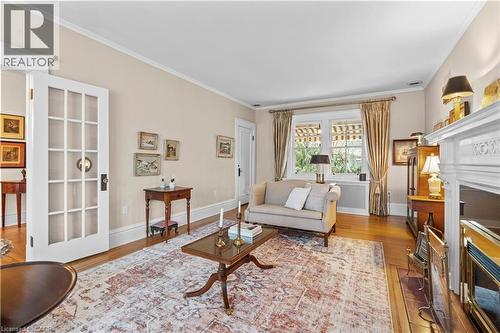 247 Macnab Street S, Hamilton, ON - Indoor Photo Showing Living Room With Fireplace