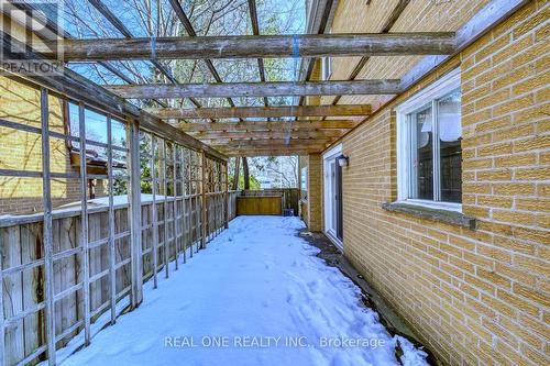 Large Wooden Deck Off Kitchen - 1585 Crombie Road, Mississauga, ON - Outdoor With Exterior