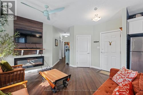 206 - 35 St David Street, Goderich (Goderich (Town)), ON - Indoor Photo Showing Living Room With Fireplace