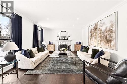 2129 Highview Drive, Burlington, ON - Indoor Photo Showing Living Room With Fireplace