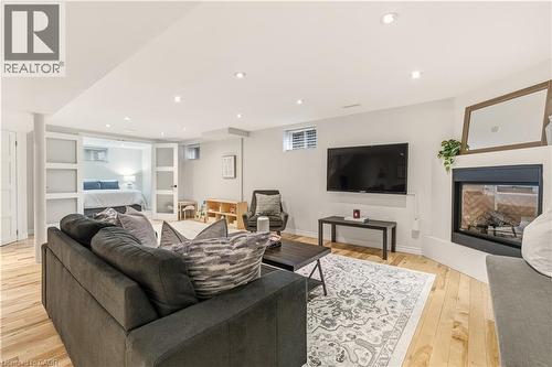 411 Pepper Drive, Burlington, ON - Indoor Photo Showing Living Room With Fireplace