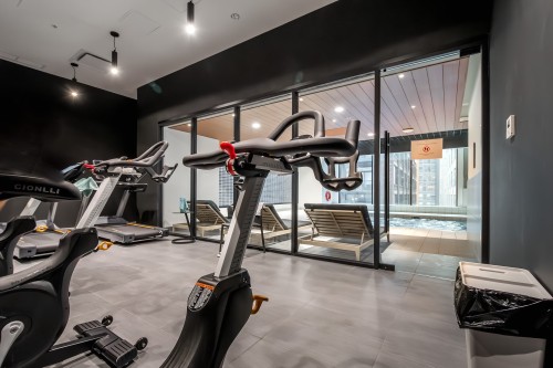 Exercise Room - 4911-1210 Rue Jeanne-Mance, Montréal (Ville-Marie), QC - Indoor Photo Showing Gym Room