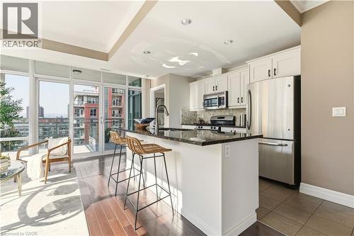 360 Pearl Street Unit# 804, Burlington, ON - Indoor Photo Showing Kitchen With Stainless Steel Kitchen With Upgraded Kitchen