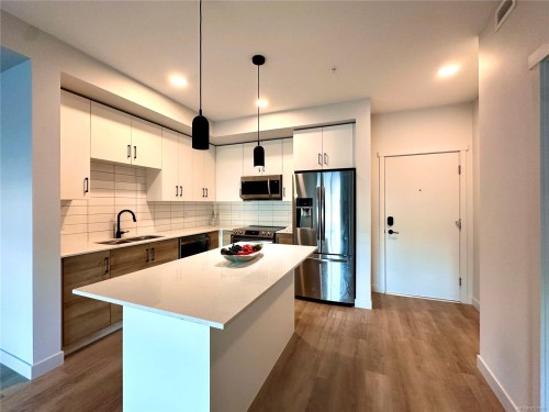 210-2465 Gateway Rd, Langford, BC - Indoor Photo Showing Kitchen With Stainless Steel Kitchen With Upgraded Kitchen