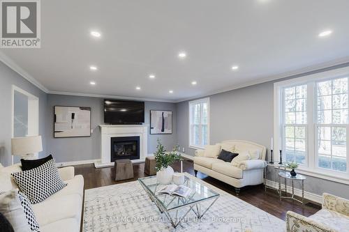 3325 Lakeshore Road, Burlington, ON - Indoor Photo Showing Living Room With Fireplace