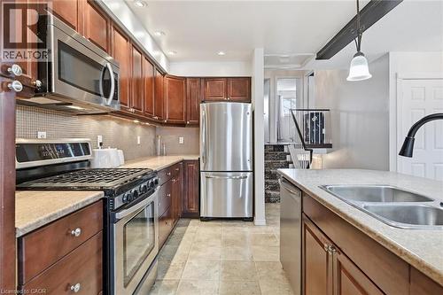 2223 Manchester Drive, Burlington, ON - Indoor Photo Showing Kitchen With Stainless Steel Kitchen With Double Sink