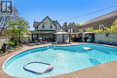 2 George Street N, Smiths Falls, ON - Outdoor With In Ground Pool With Deck Patio Veranda With Backyard