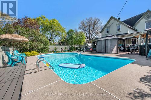 2 George Street N, Smiths Falls, ON - Outdoor With In Ground Pool With Deck Patio Veranda With Backyard