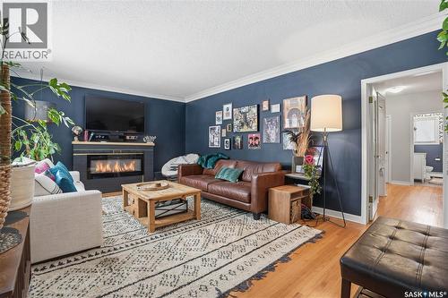 2804 Hill Avenue, Regina, SK - Indoor Photo Showing Living Room With Fireplace