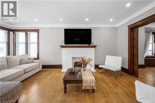 77 Proctor Boulevard, Hamilton, ON - Indoor Photo Showing Living Room With Fireplace