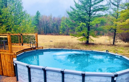 Piscine - 773 Ch. Maurice, Bedford - Canton, QC - Outdoor With Above Ground Pool With Backyard