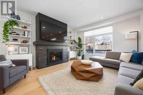 1330 Gull Crossing, Pickering, ON - Indoor Photo Showing Living Room With Fireplace