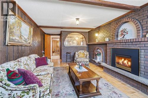 45 Rivercrest Road, Hamilton, ON - Indoor Photo Showing Living Room With Fireplace