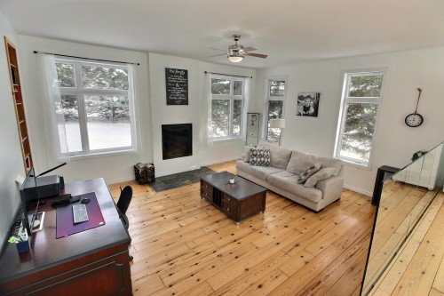 Salon - 1801 1Re Rue E., Amos, QC - Indoor Photo Showing Living Room With Fireplace