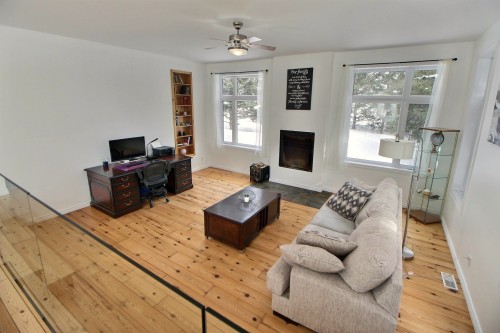 Salon - 1801 1Re Rue E., Amos, QC - Indoor Photo Showing Living Room With Fireplace