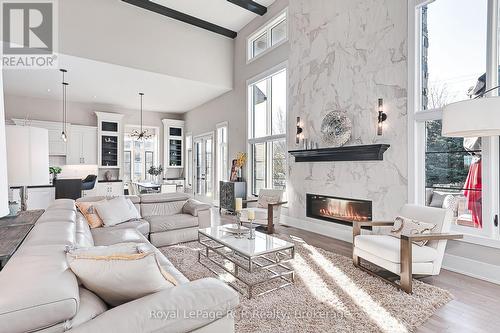 1 Windrose Valley Boulevard, Clearview, ON - Indoor Photo Showing Living Room With Fireplace
