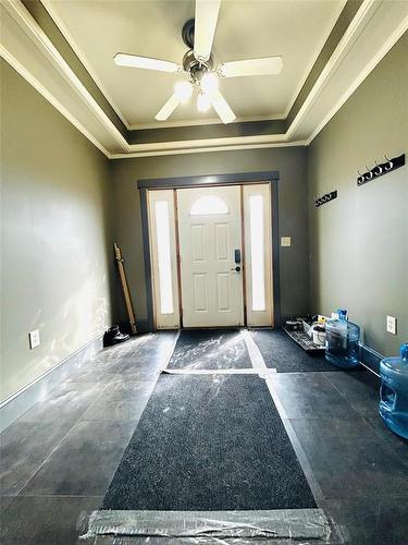 Main entry with large porch area greeting you into this barrier free and wheelchair accessible home specially designed for this purpose with quality craftsmanship and a lot of love. - Pierson, Manitoba 