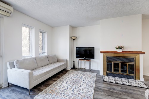 Living Room - 302-2540 Rue St-Antoine O., Montréal (Le Sud-Ouest), QC - Indoor Photo Showing Living Room With Fireplace