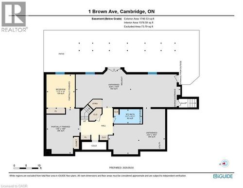 Basement Floor Plan - 1 Brown Avenue, Cambridge, ON - Other