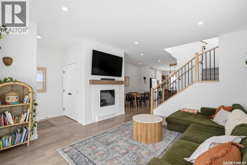 1041 4Th Street E, Saskatoon, SK - Indoor Photo Showing Other Room With Fireplace