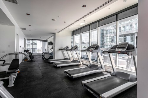 Exercise Room - 1708-1155 Rue De La Montagne, Montréal (Ville-Marie), QC - Indoor Photo Showing Gym Room