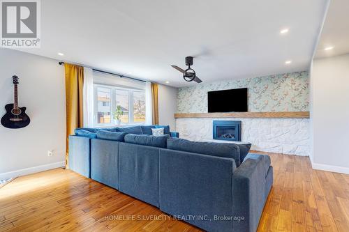 203 Montmorency Drive, Hamilton, ON - Indoor Photo Showing Living Room With Fireplace