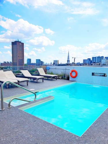 Piscine - 501-1575 Rue Gareau, Montréal (Ville-Marie), QC - Outdoor With In Ground Pool With View
