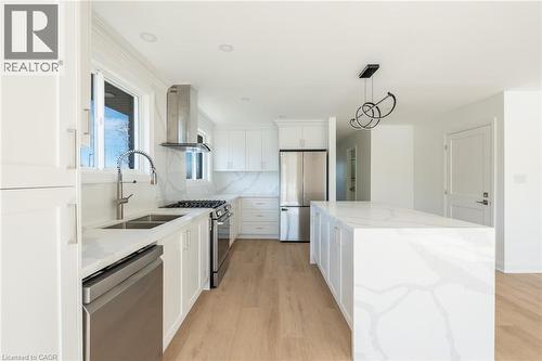 64 Brookstream Court, Hamilton, ON - Indoor Photo Showing Kitchen With Double Sink With Upgraded Kitchen