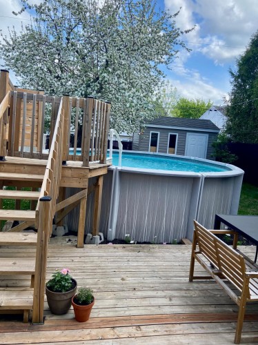Cour - 306 Rue Jean-Dubuc, Saint-Eustache, QC - Outdoor With Above Ground Pool