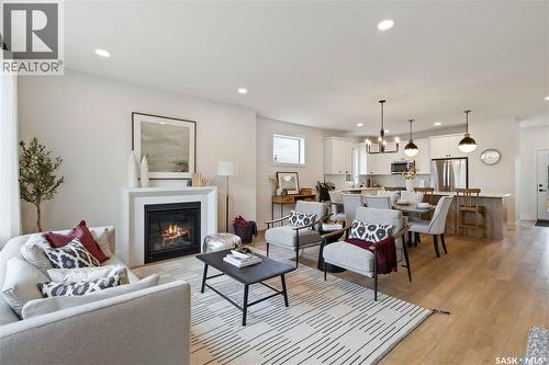 29 105 Hathway Crescent, Saskatoon, SK - Indoor Photo Showing Living Room With Fireplace