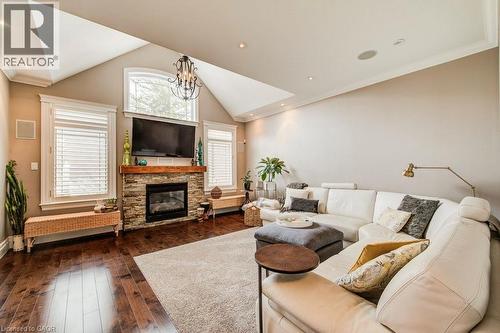 Hardwood floors - 124 Allen Street E, Waterloo, ON - Indoor Photo Showing Living Room With Fireplace