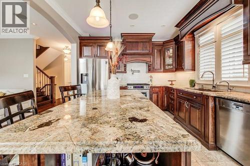 Thick granite counters - 124 Allen Street E, Waterloo, ON - Indoor Photo Showing Kitchen With Double Sink With Upgraded Kitchen