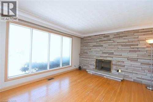 142 Delmar Drive, Hamilton, ON - Indoor Photo Showing Living Room With Fireplace