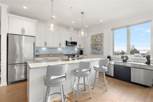 Ph403-2409 Bevan Ave, Sidney, BC - Indoor Photo Showing Kitchen With Upgraded Kitchen