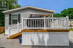 Huge deck with skirting all around. - 