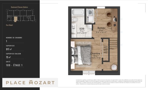 Plan (croquis) - 109-1620 Rue Mozart, Lévis (Desjardins), QC - Other