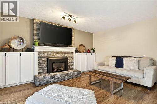 189 Templemead Drive, Hamilton, ON - Indoor Photo Showing Living Room With Fireplace