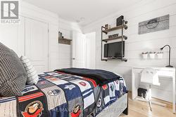 Bedroom - knotty pine shiplap - 