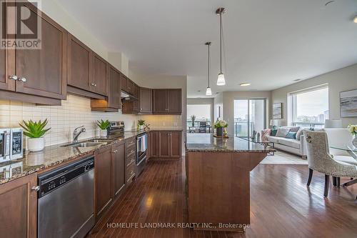 501 - 223 Erb Street W, Waterloo, ON - Indoor Photo Showing Kitchen With Double Sink