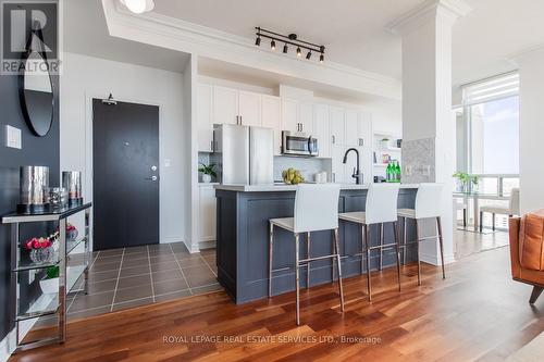 3702 - 3504 Hurontario Street, Mississauga, ON - Indoor Photo Showing Kitchen With Stainless Steel Kitchen With Upgraded Kitchen