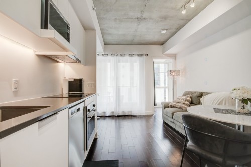 Salle à manger - 509-101 Rue Peel, Montréal (Le Sud-Ouest), QC - Indoor Photo Showing Kitchen