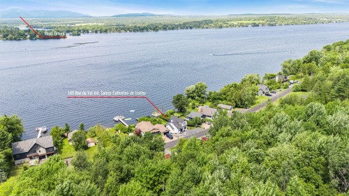 Photo aérienne - 185 Rue Du Val-Joli, Sainte-Catherine-De-Hatley, QC - Outdoor With Body Of Water With View