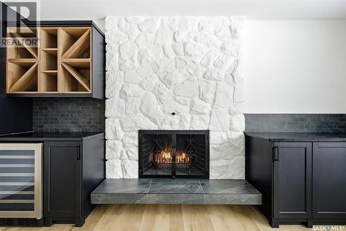 8 Thatcher Road, Regina, SK - Indoor With Fireplace