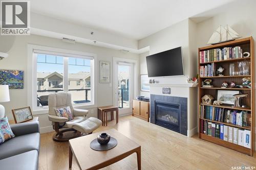 327 1010 Ruth Street E, Saskatoon, SK - Indoor Photo Showing Living Room With Fireplace