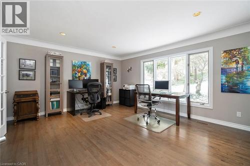 Spacious office, optional main level guest space, art studio, music room - 18 Stonegate Drive, Hamilton, ON - Indoor Photo Showing Office