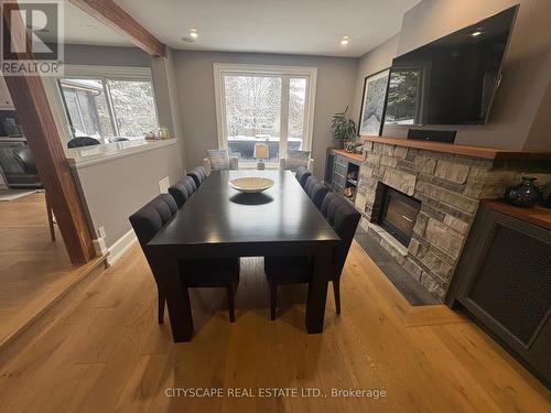 2585 Kenna Court, Mississauga, ON - Indoor Photo Showing Dining Room With Fireplace