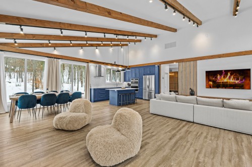 Salle familiale - 169 Ch. Du Printemps, Amherst, QC - Indoor Photo Showing Living Room