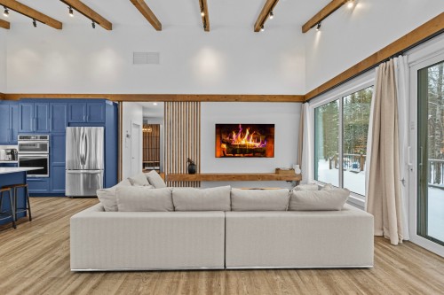 Salle familiale - 169 Ch. Du Printemps, Amherst, QC - Indoor Photo Showing Living Room